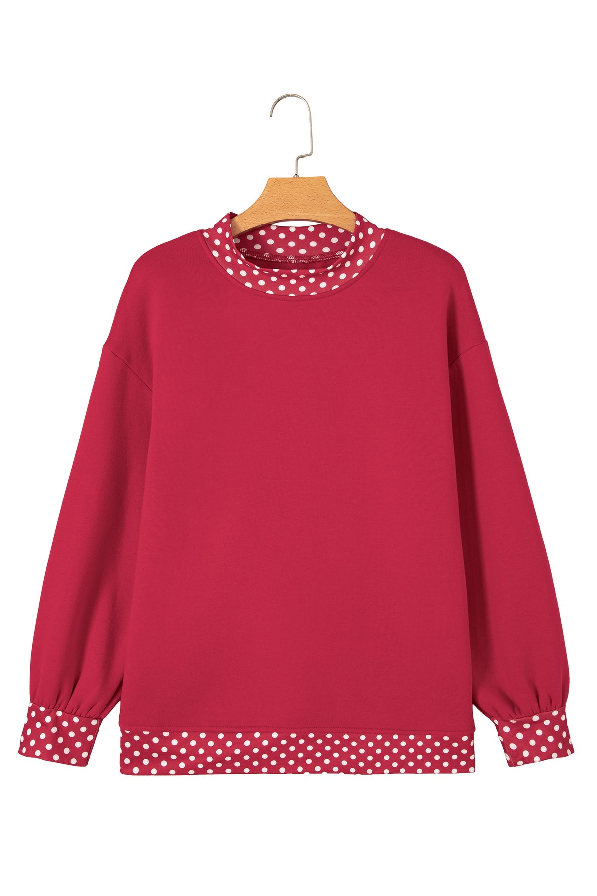 Colorblock Polka Dot Oversized Sweatshirt
