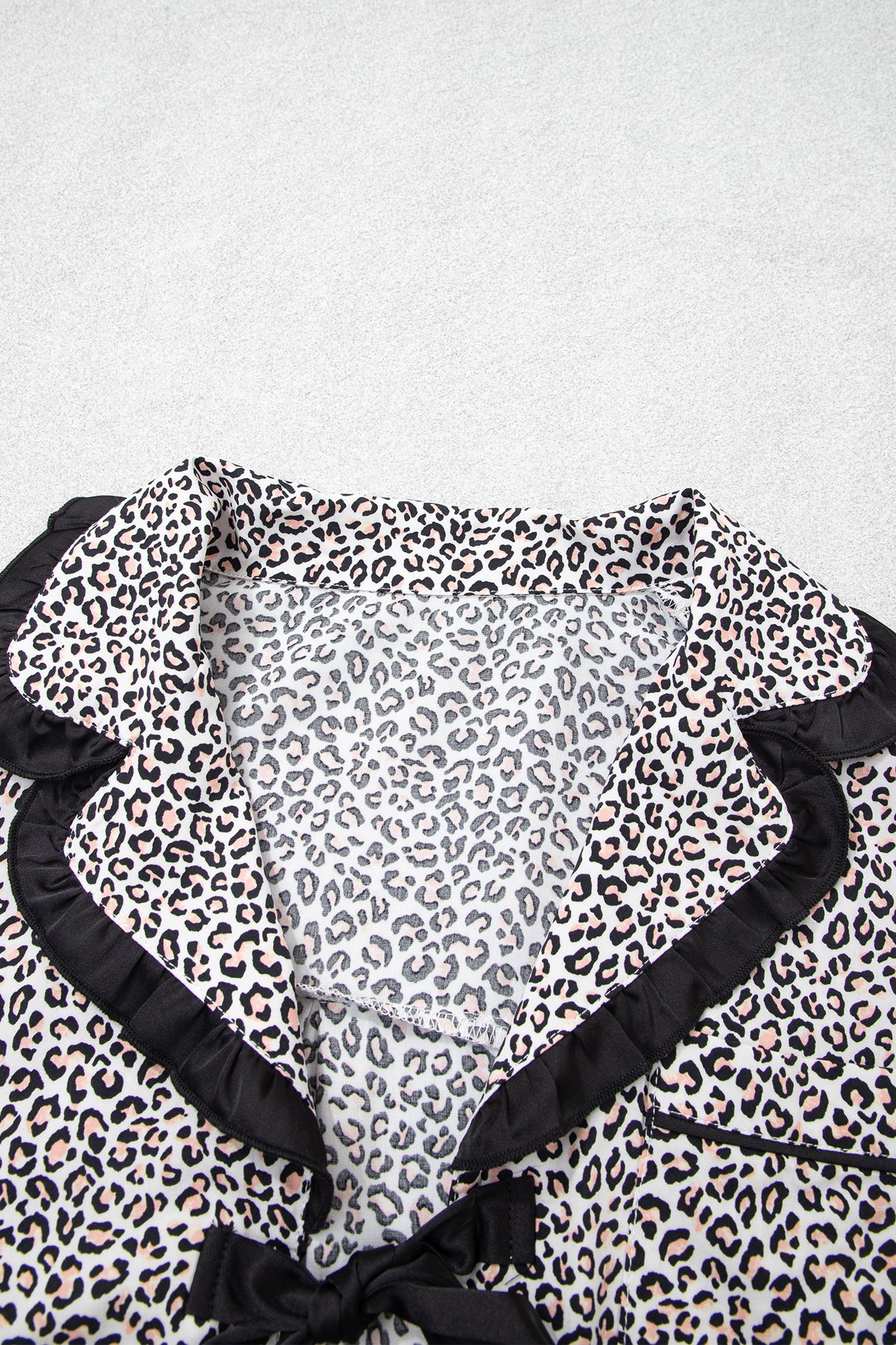 Brown Leopard Print Bow-Detail Lounge Set