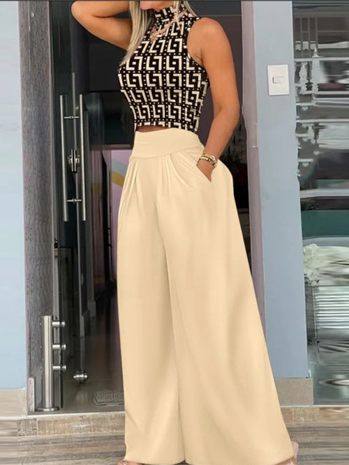 Wide leg sleeveless Top Set
