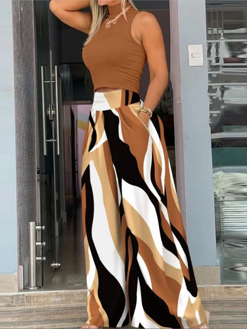 Wide leg sleeveless Top Set