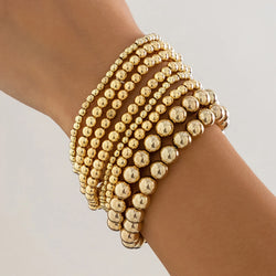 8pcs/set Vintage Handmade Ball Beaded Bracelets for Women