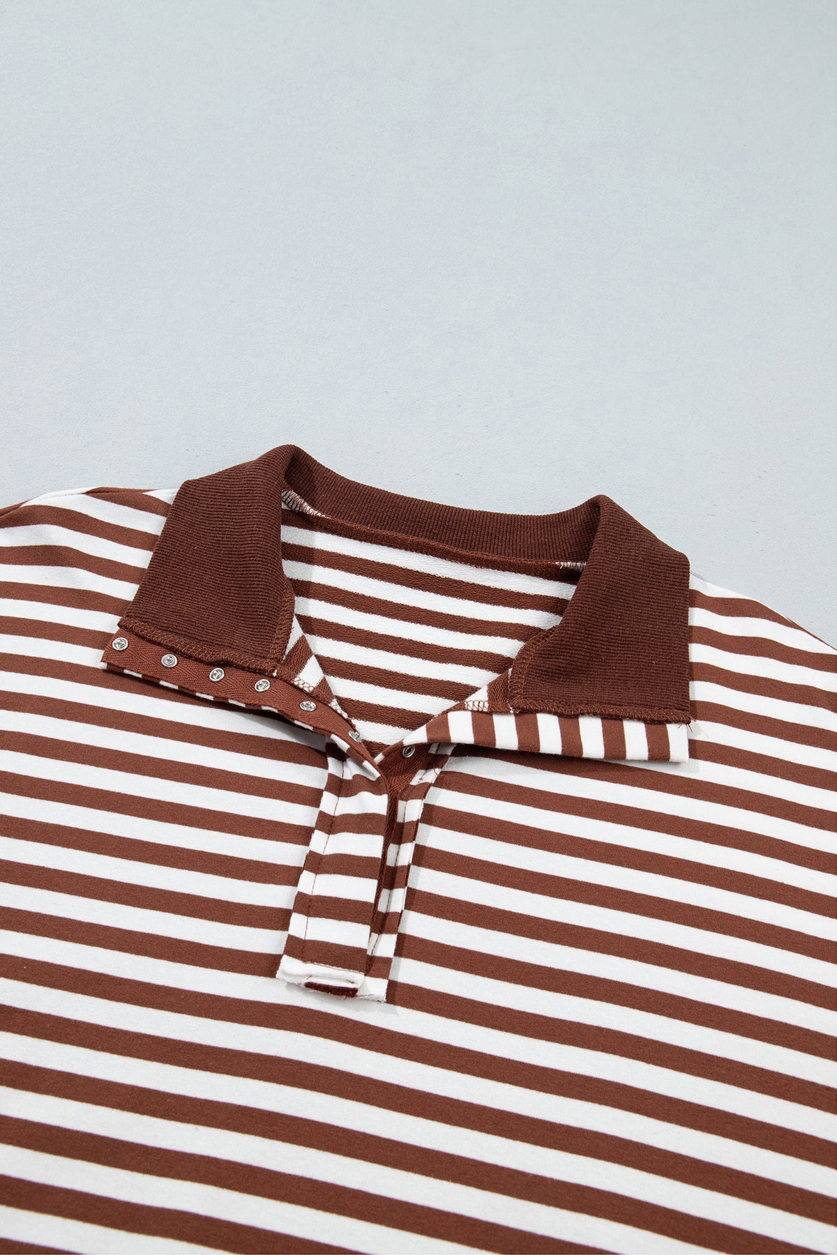 Stripe Color Block Split Hem Pullover Sweatshirt