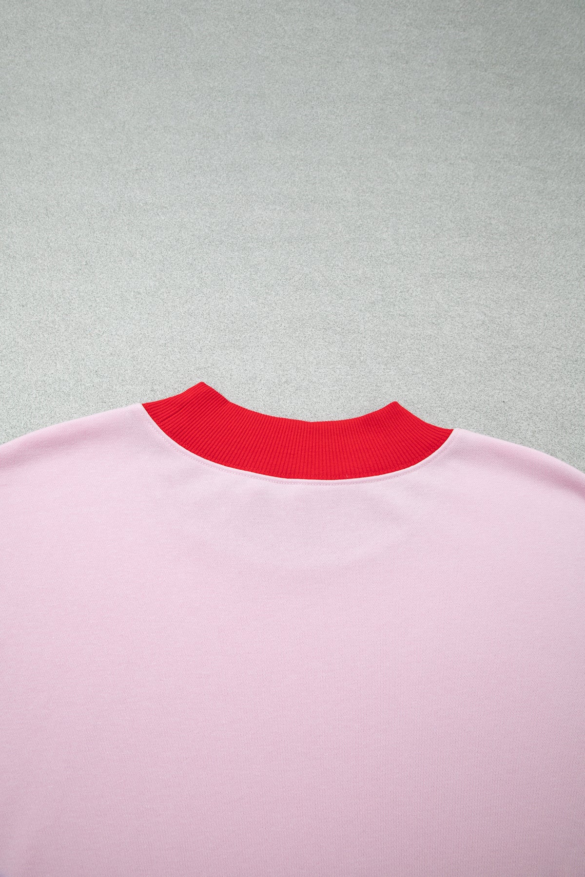 Grapefruit Orange Color Block Contrast Trim Plus Size Sweatshirt