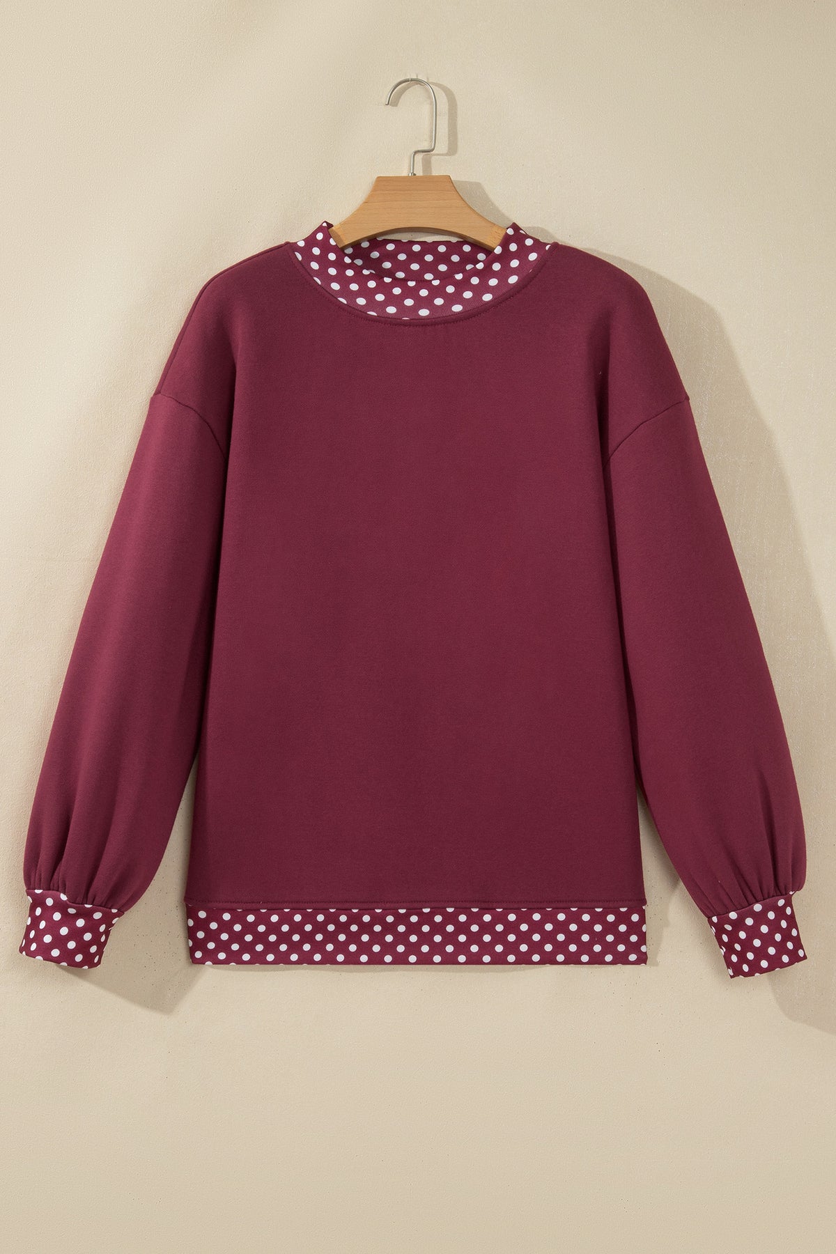 Colorblock Polka Dot Oversized Sweatshirt