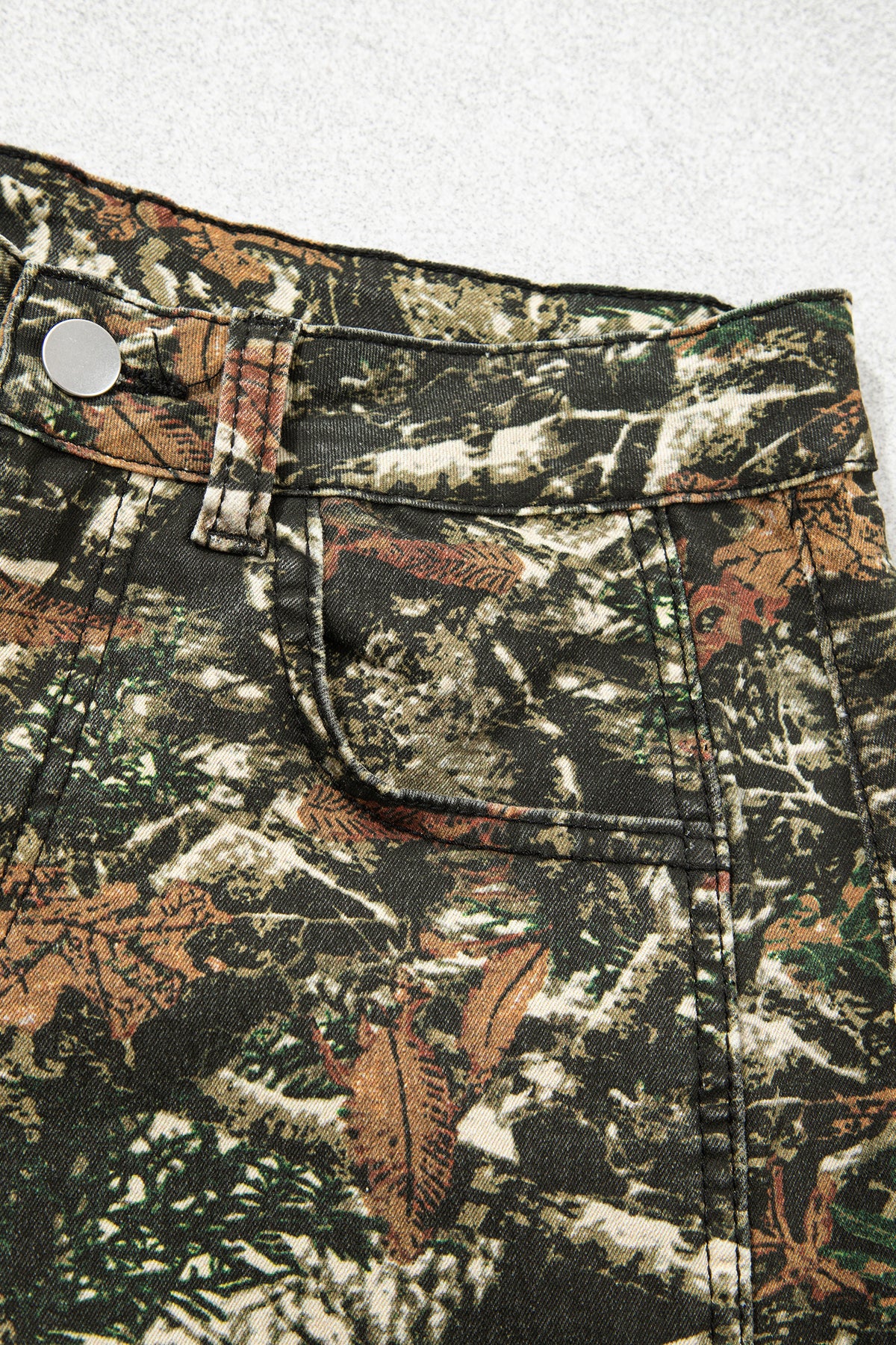 Western Woodland Camouflage Straight Leg Shift Jeans