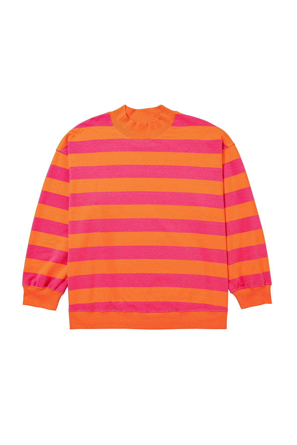 Plus Size Stripe Ribbed Trim  Sweatshirt