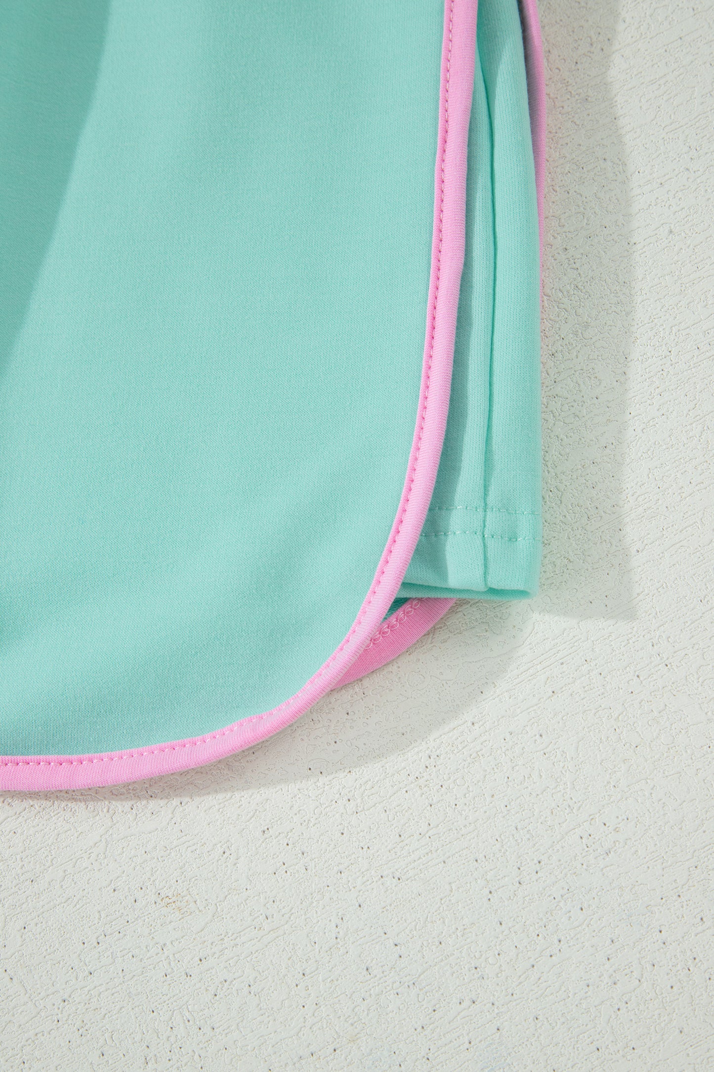 Turquoise Colorblock Edge Drop Shoulder T Shirt and Skort 2Pcs Set