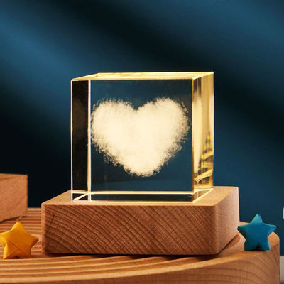 3D Transparent Crystal Cube Gift item