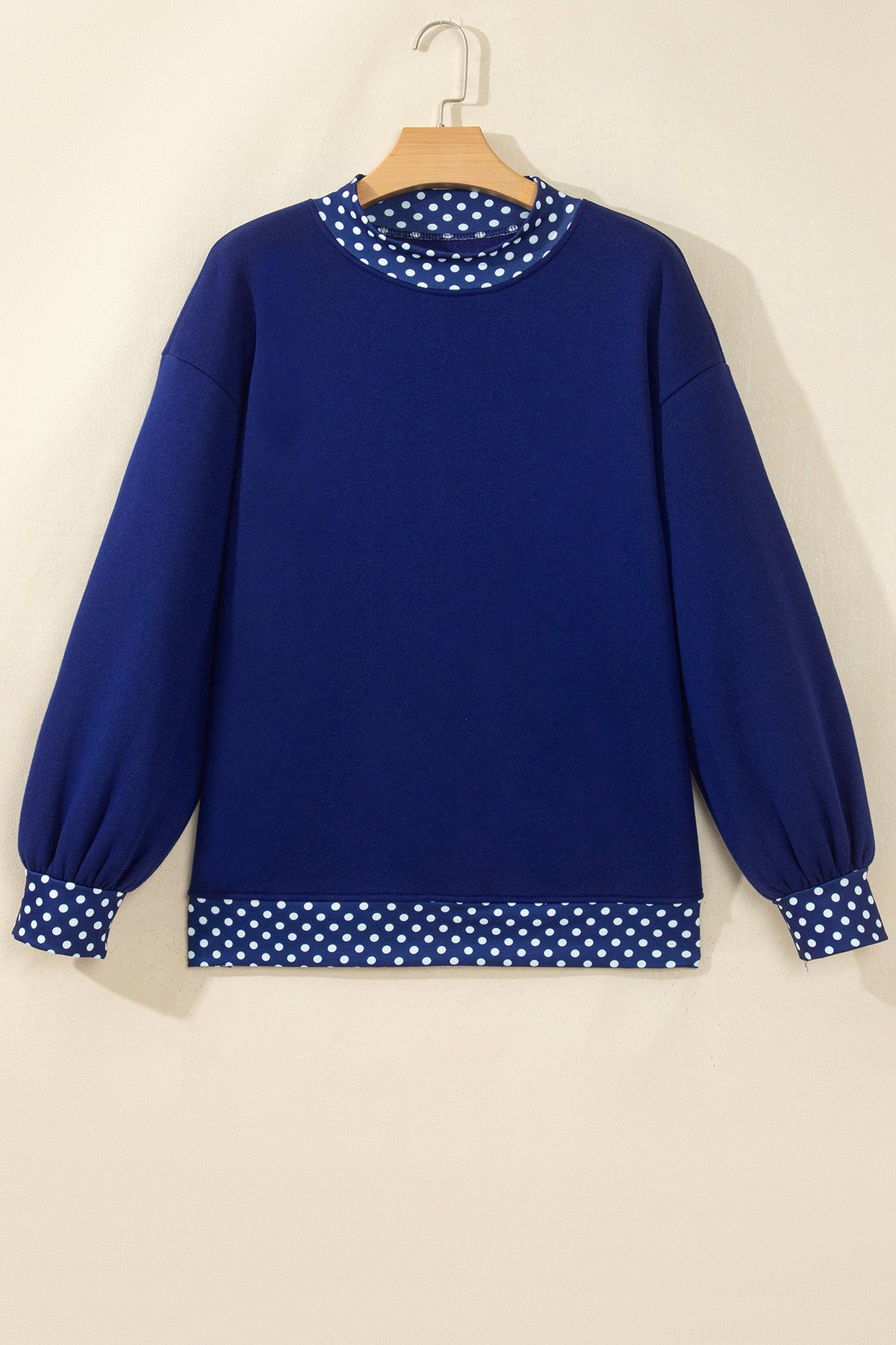 Colorblock Polka Dot Oversized Sweatshirt