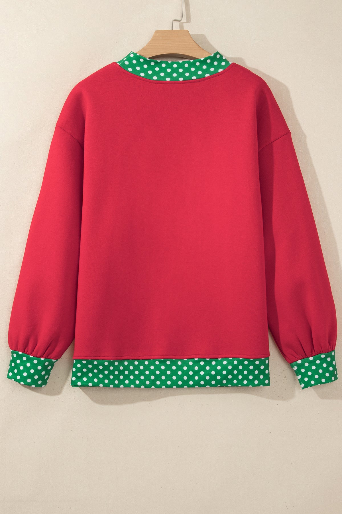Colorblock Polka Dot Oversized Sweatshirt