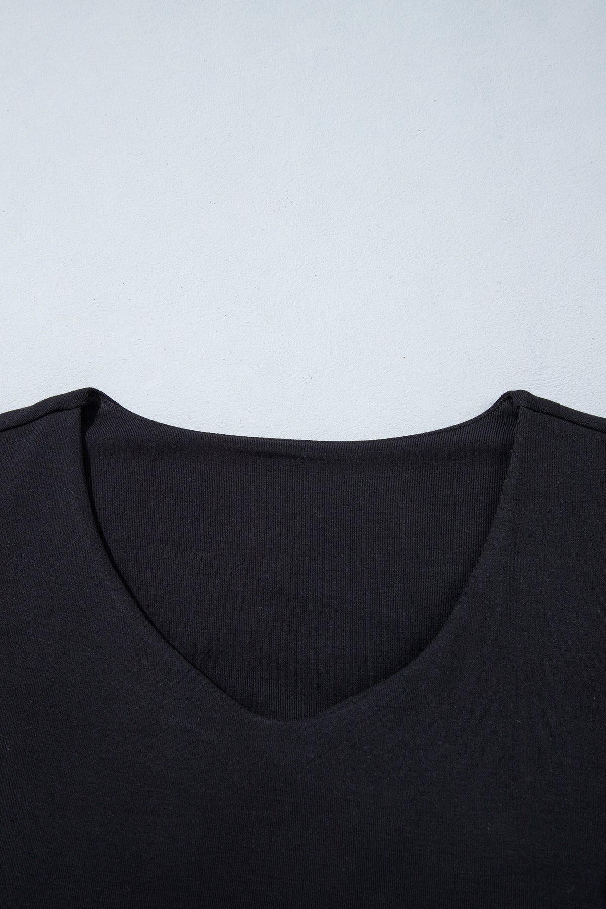 V-Neck Long-Sleeve Top with Built-In Bra