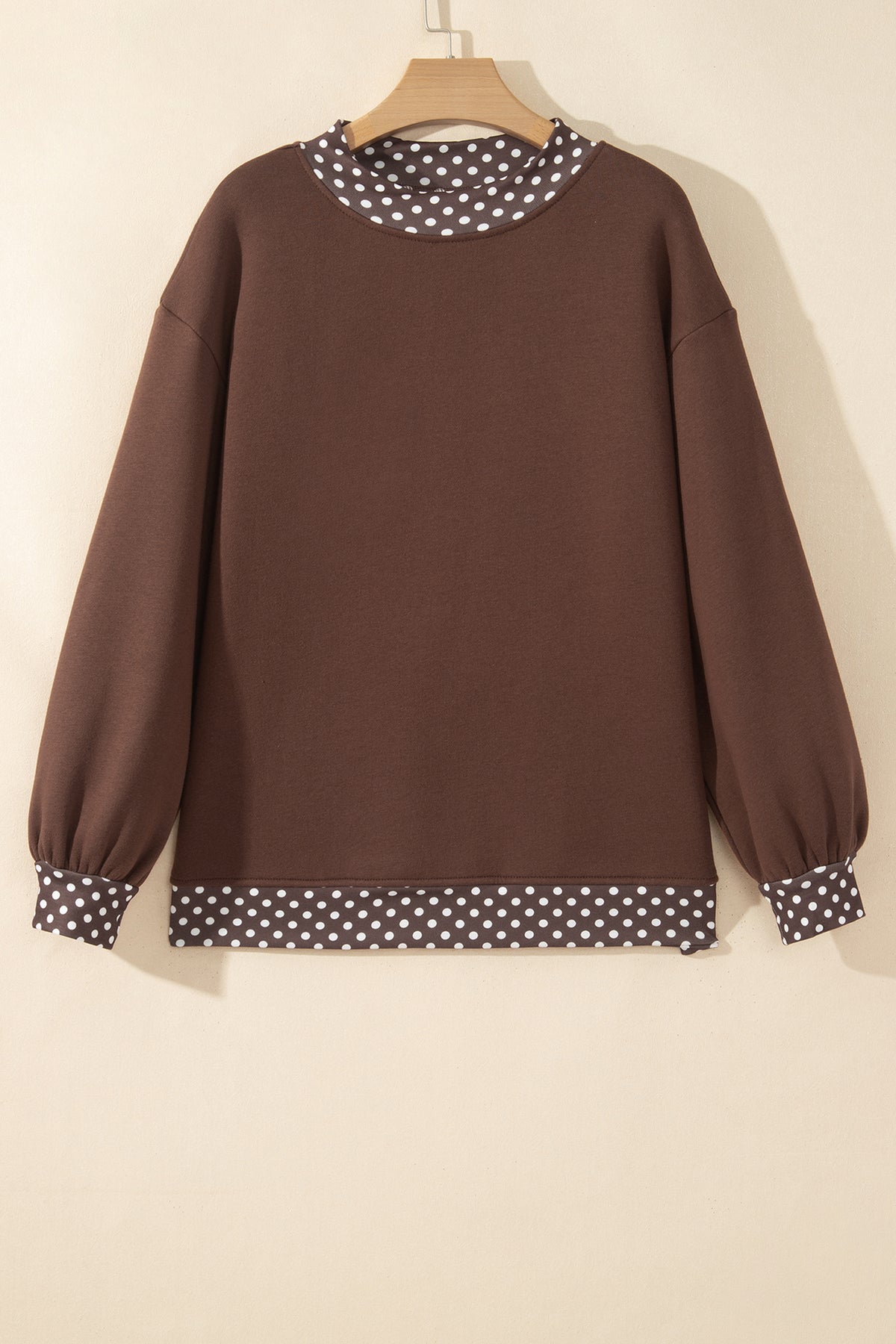 Colorblock Polka Dot Oversized Sweatshirt