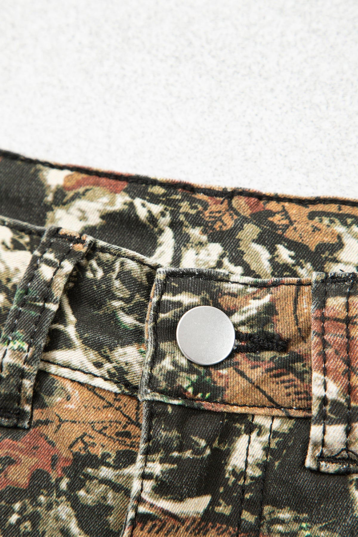 Western Woodland Camouflage Straight Leg Shift Jeans