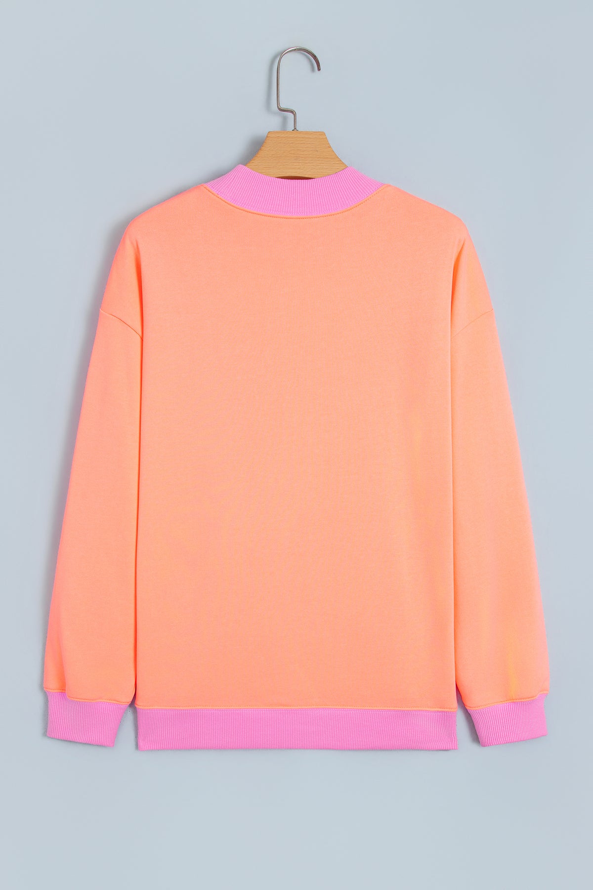 Coffee Polka Dot Letter Graphic Colorblock Tunic Sweatshirt