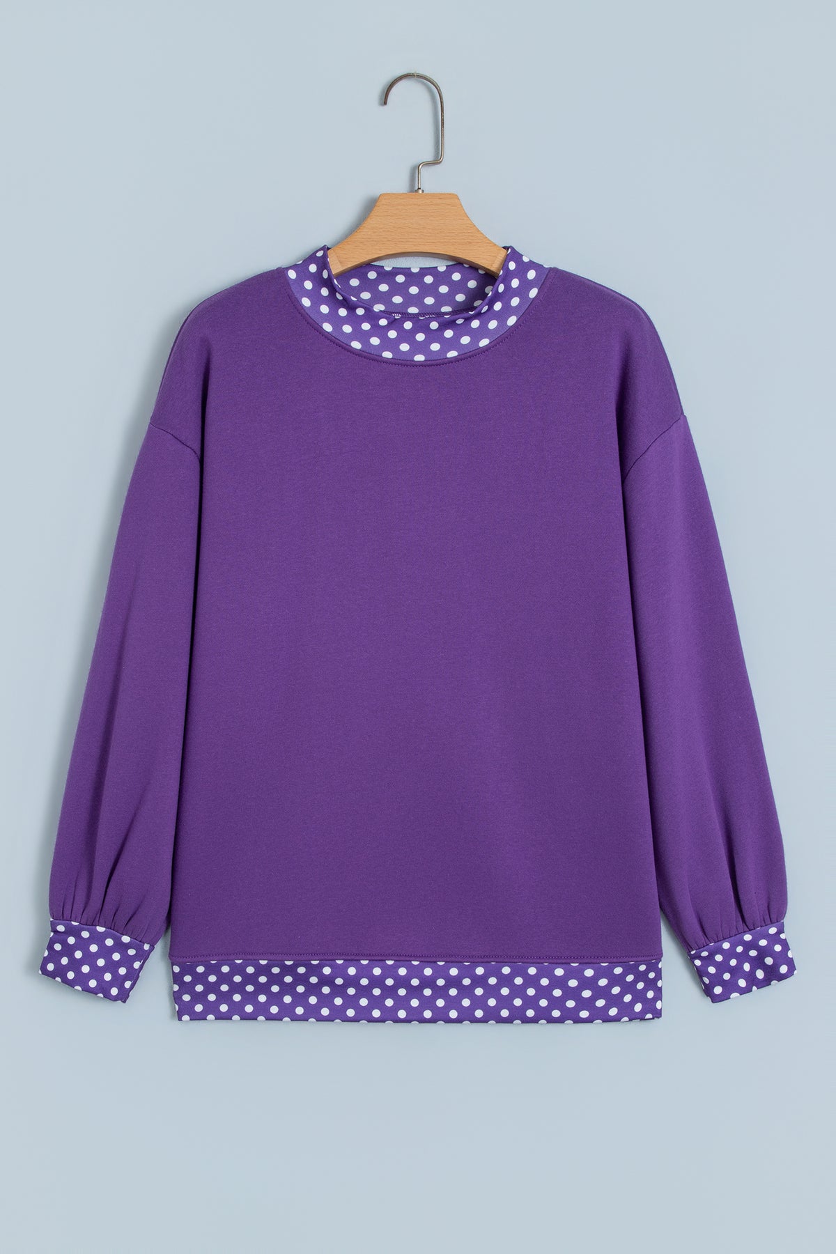 Colorblock Polka Dot Oversized Sweatshirt