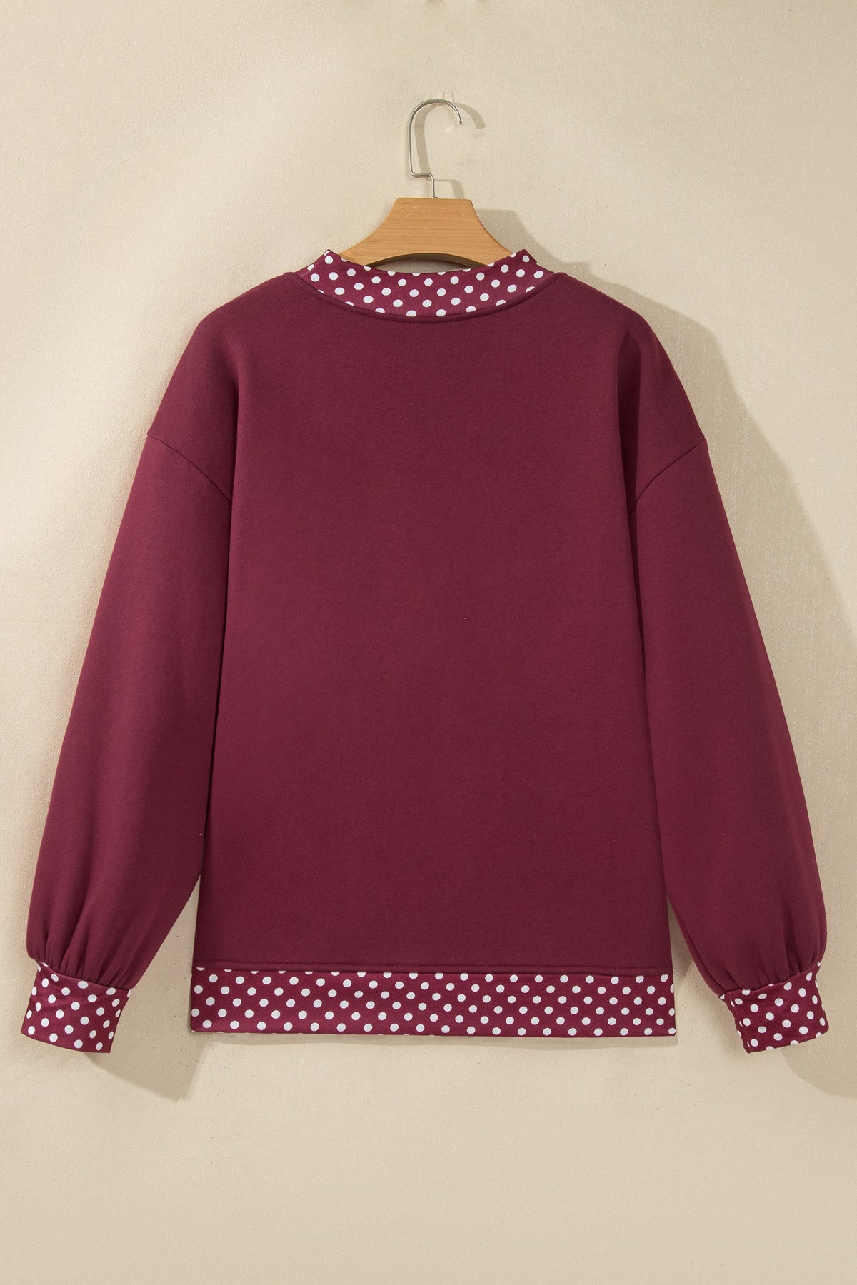 Colorblock Polka Dot Oversized Sweatshirt