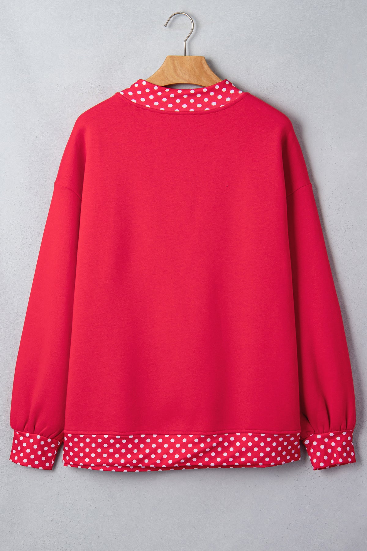 Colorblock Polka Dot Oversized Sweatshirt