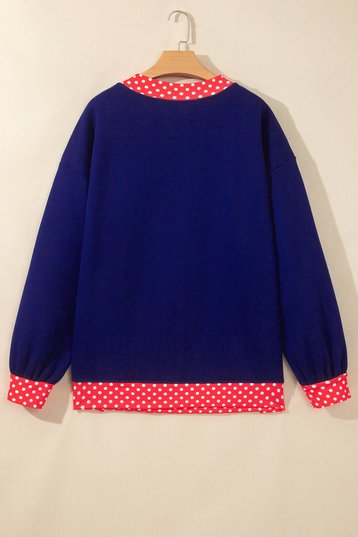 Colorblock Polka Dot Oversized Sweatshirt