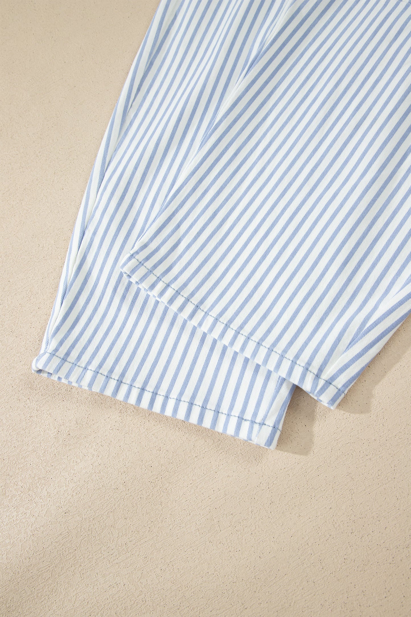 Khaki Stripe Casual Barrel Jeans
