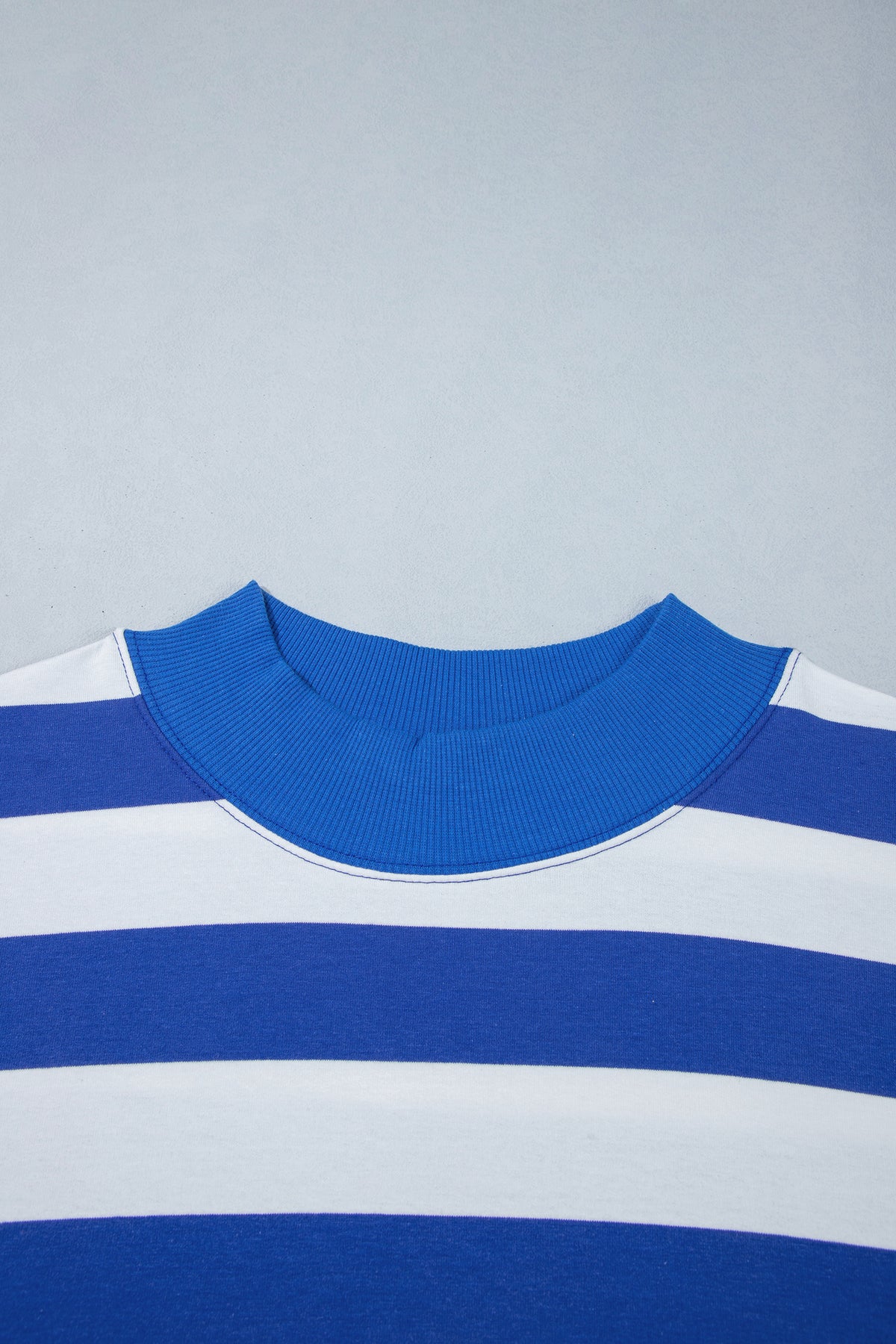 Plus Size Stripe Ribbed Trim  Sweatshirt