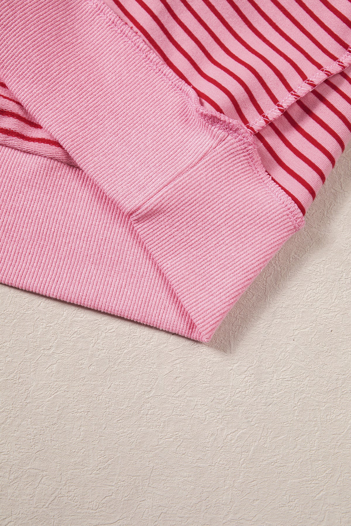 Striped Colorblock Mock-Neck Sweatshirt