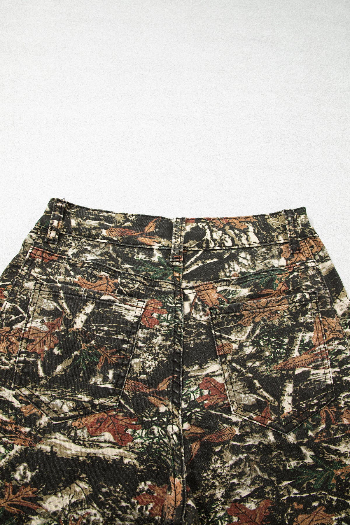 Western Woodland Camouflage Straight Leg Shift Jeans