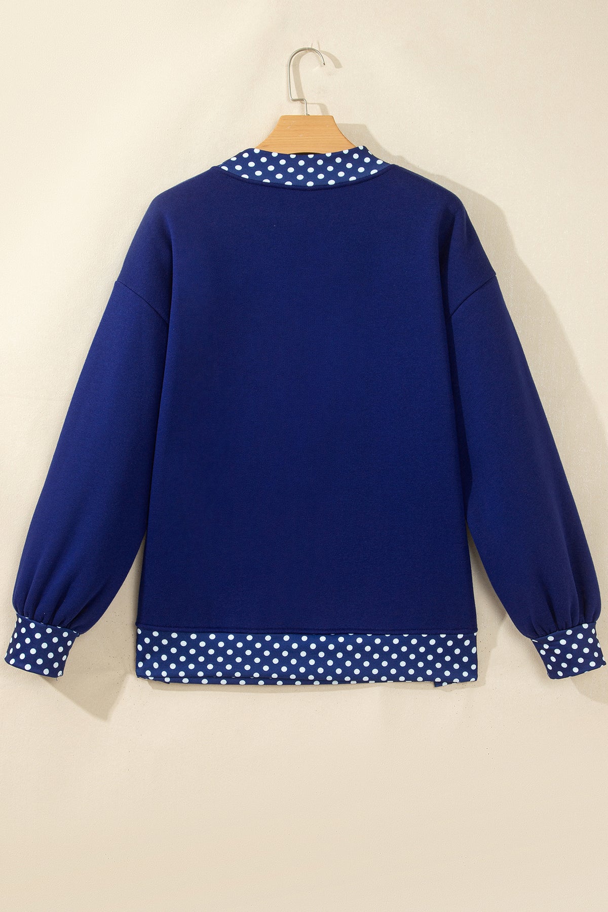 Colorblock Polka Dot Oversized Sweatshirt