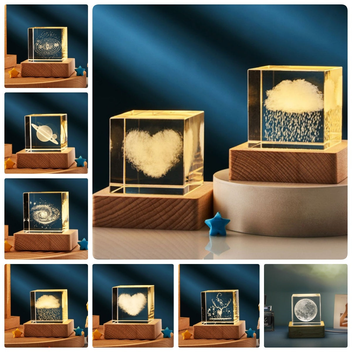 3D Transparent Crystal Cube Gift item