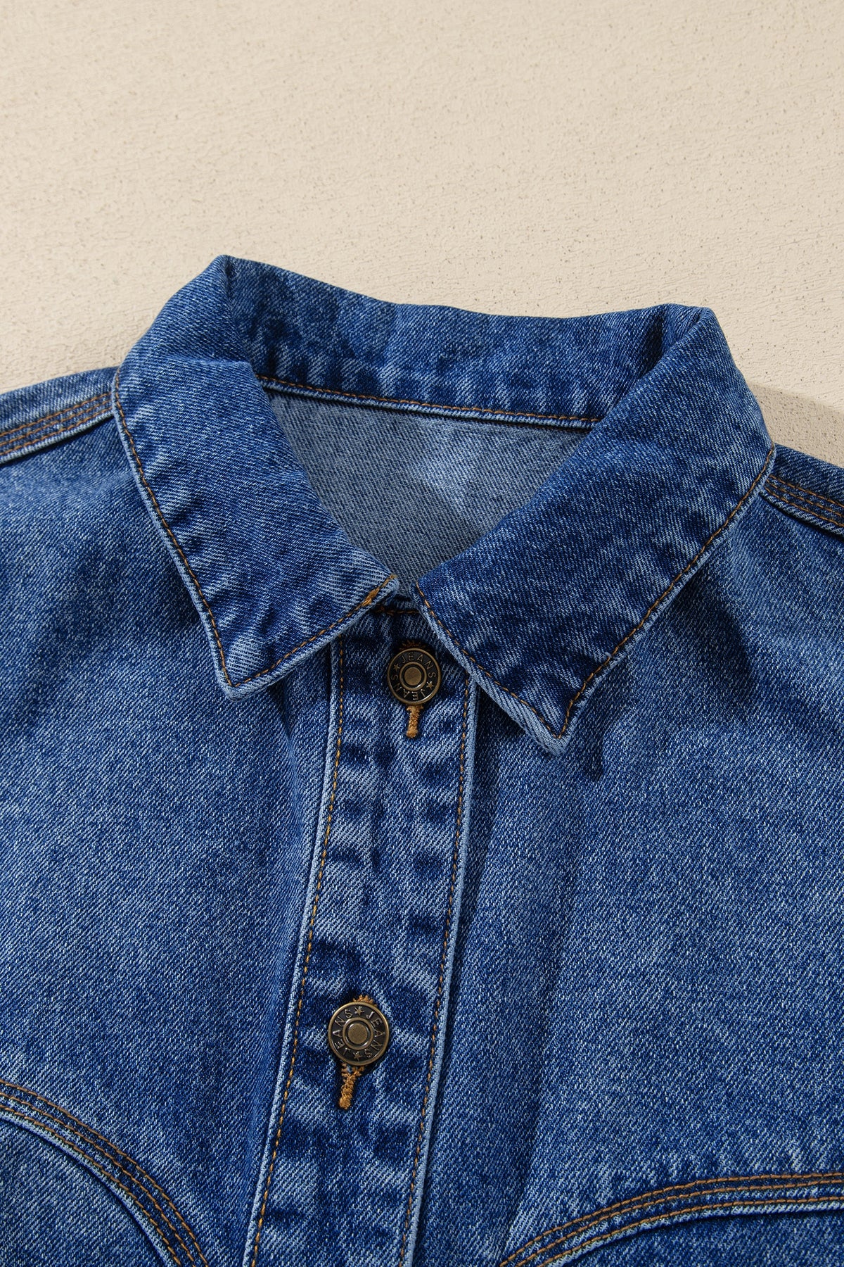 Sail Blue Vintage Wash Western Shift Denim Jacket