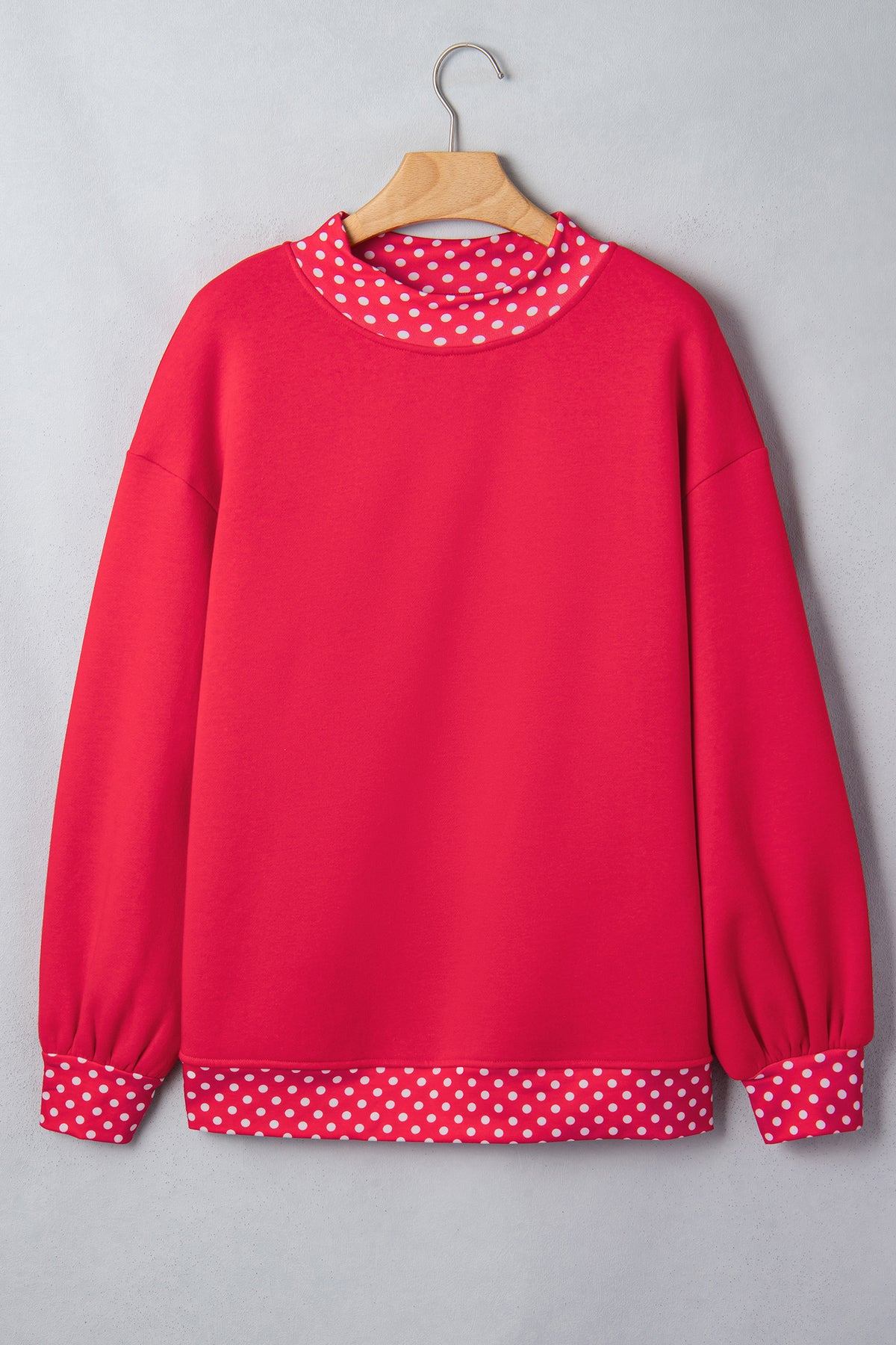 Colorblock Polka Dot Oversized Sweatshirt