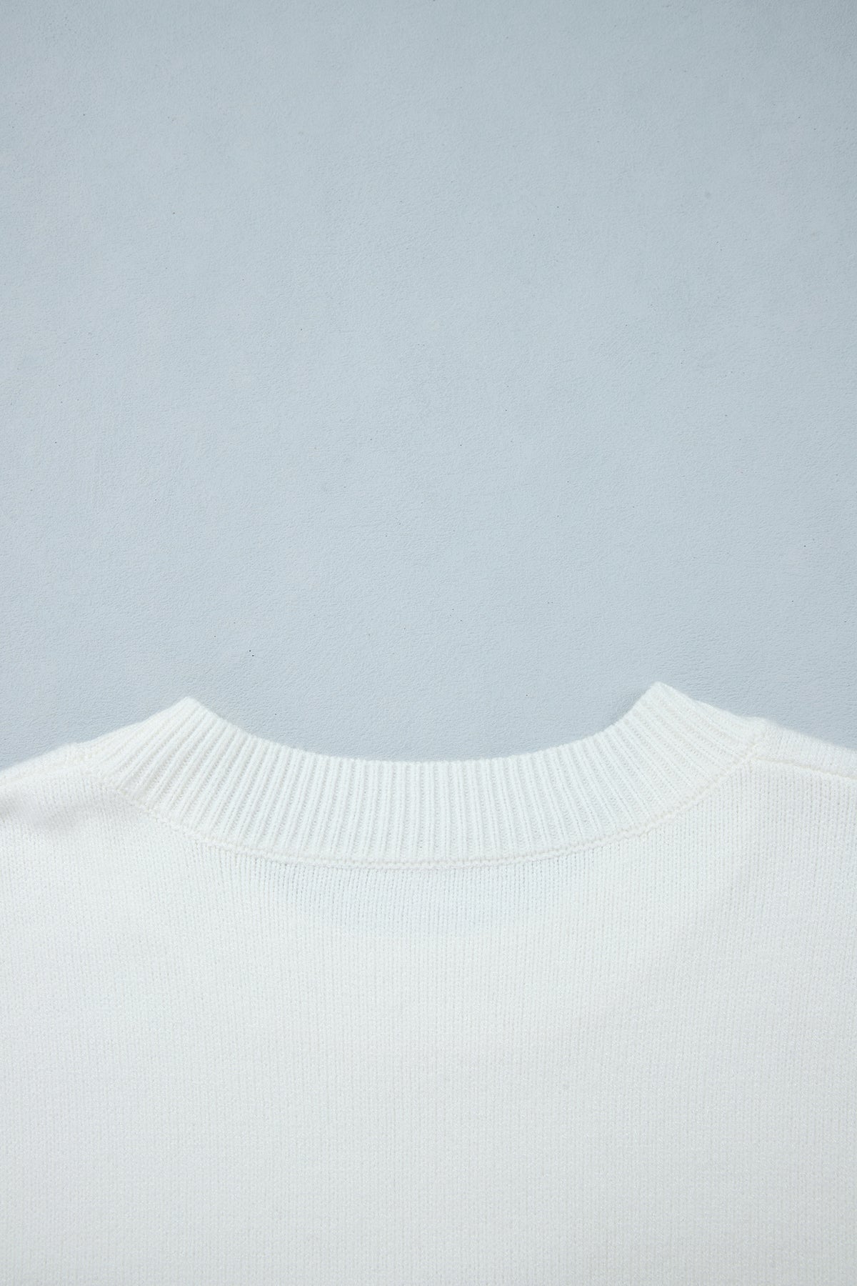 White Cozy Dog Print Relaxed Sweater