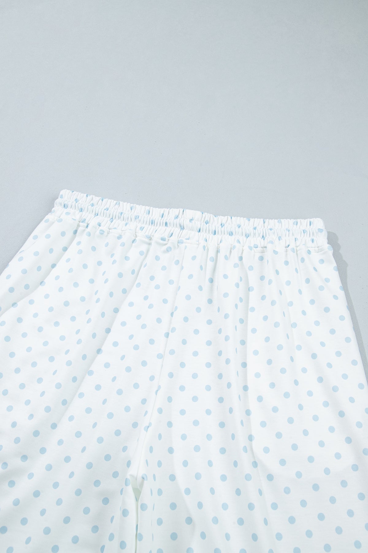 Green Polka Dot Patchwork Colorblock Long Sleeve Casual Two Piece Pants Set