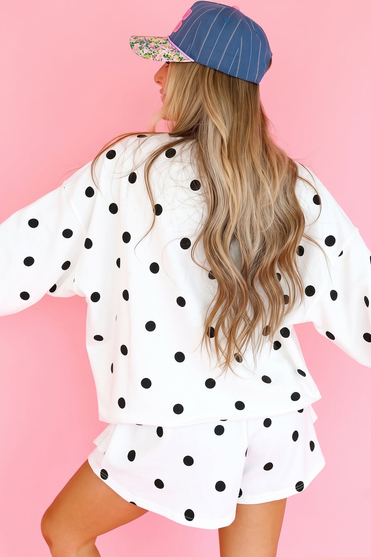 Polka Dot Pullover Skort Set