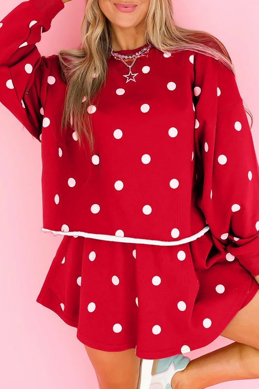 Polka Dot Pullover Skort Set