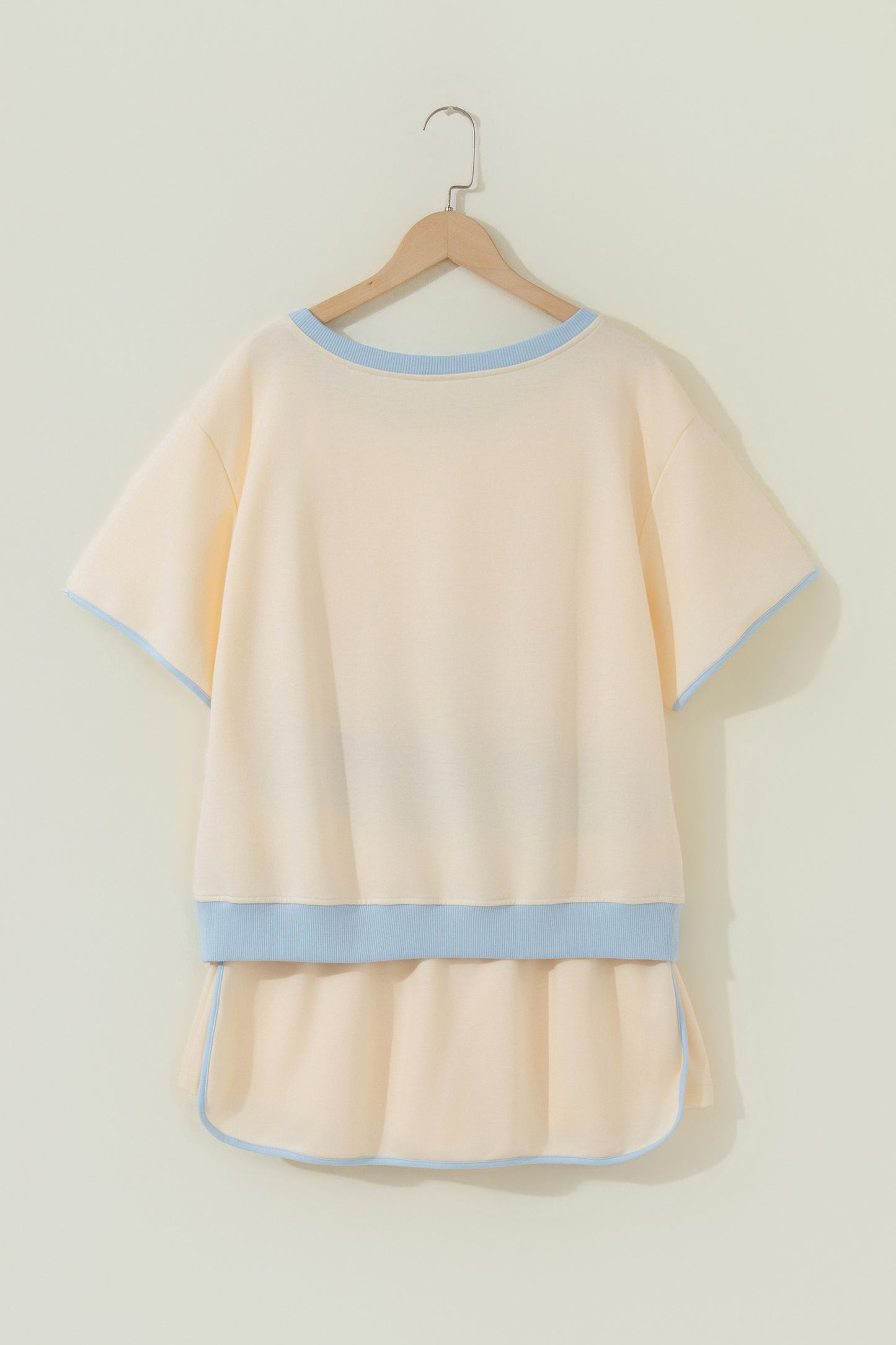 Turquoise Colorblock Edge Drop Shoulder T Shirt and Skort 2Pcs Set - Little Hearts Desire