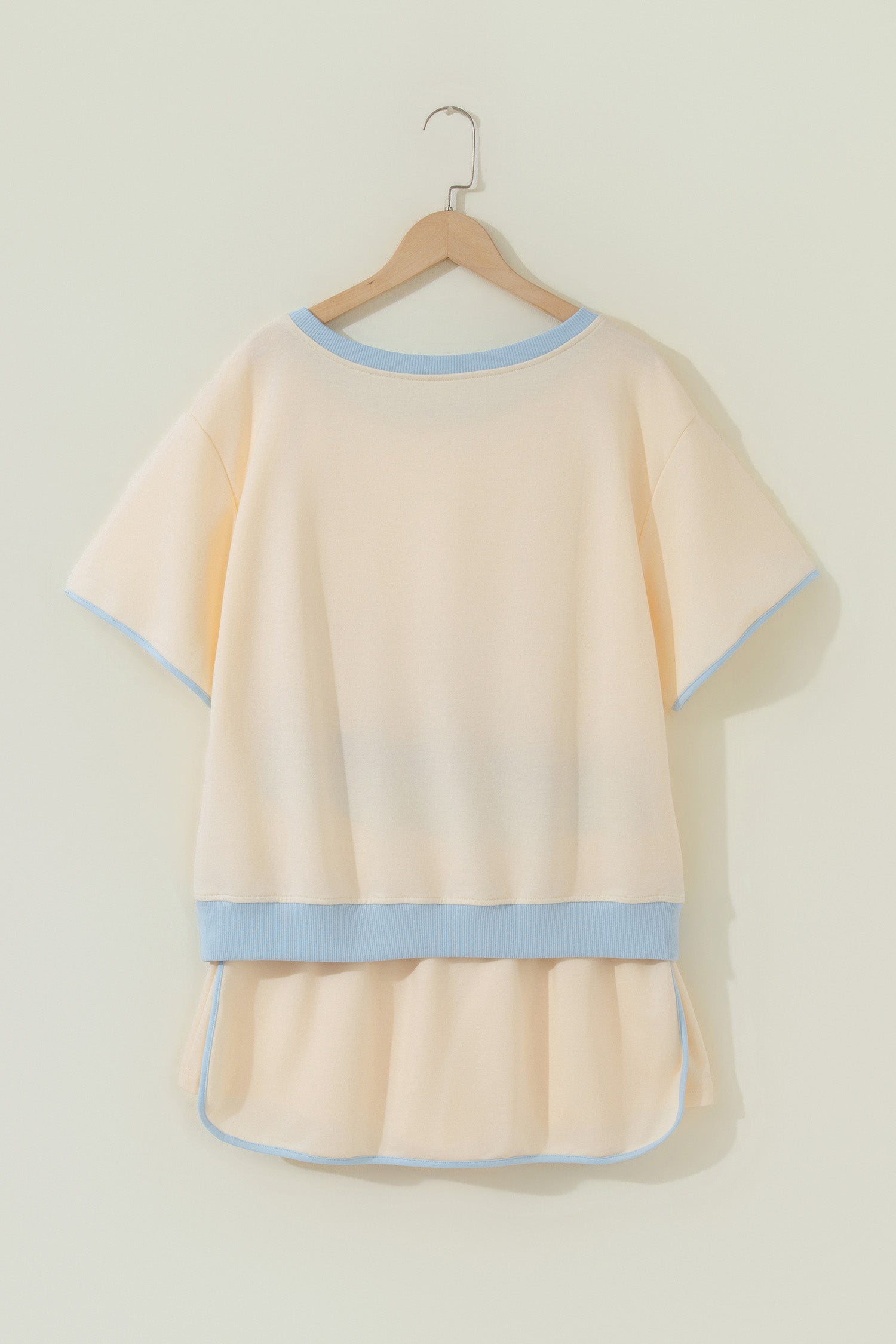 Turquoise Colorblock Edge Drop Shoulder T Shirt and Skort 2Pcs Set - Little Hearts Desire