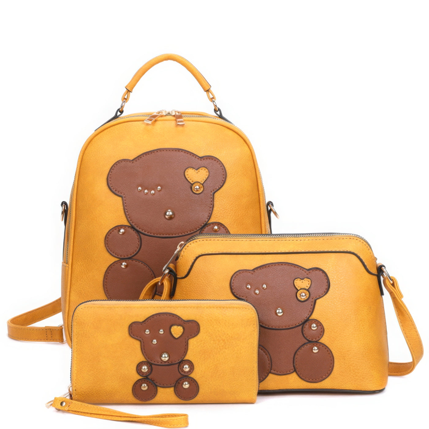 3in1 Cute Bear Design Handle Backpack