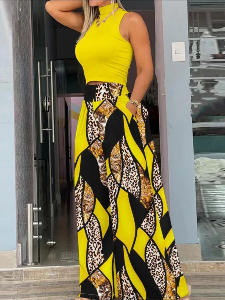 Wide leg sleeveless Top Set