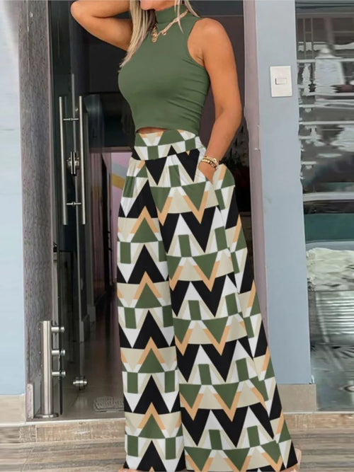 Wide leg sleeveless Top Set