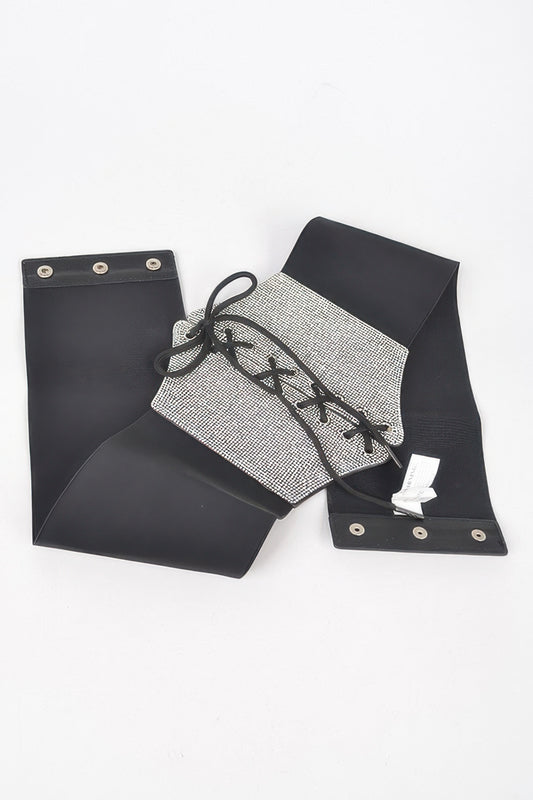 Rhinestone Corset Plus Size Elastic Belt - Little Hearts Desire 