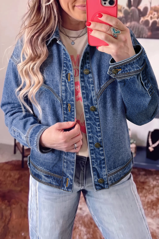 Sail Blue Vintage-Wash Denim Jacket