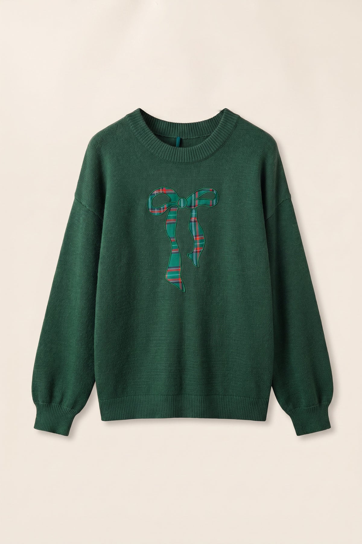 Plaid Bow Christmas Sweater