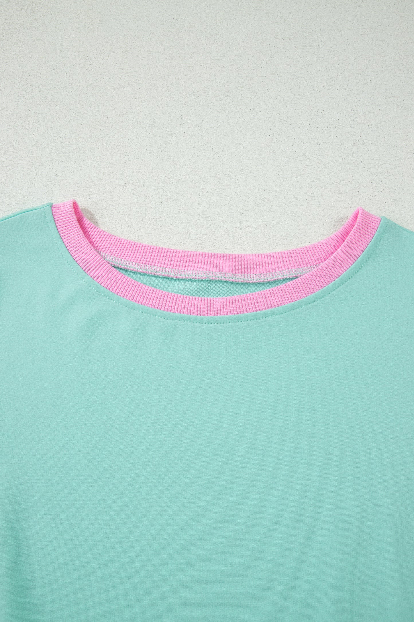 Turquoise Colorblock Edge Drop Shoulder T Shirt and Skort 2Pcs Set