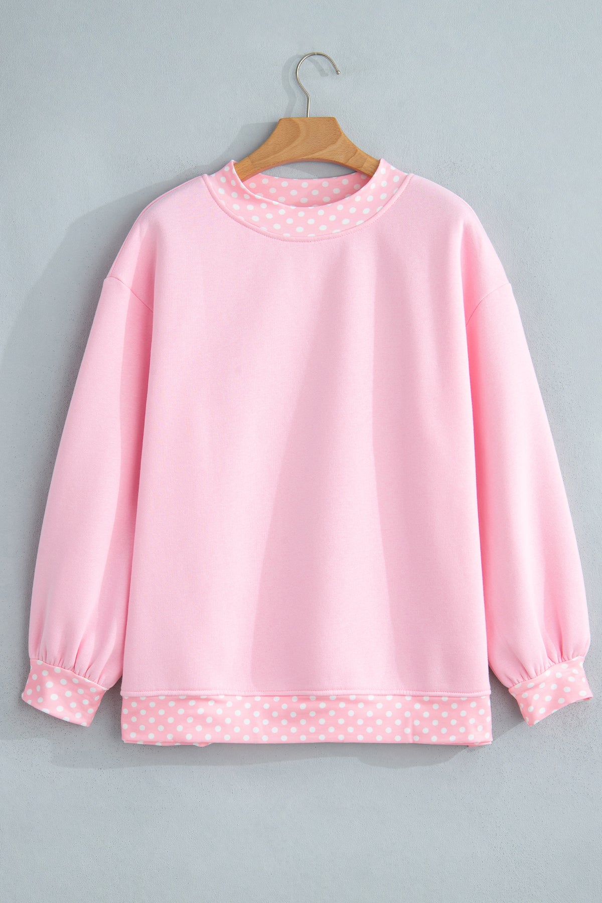 Colorblock Polka Dot Oversized Sweatshirt