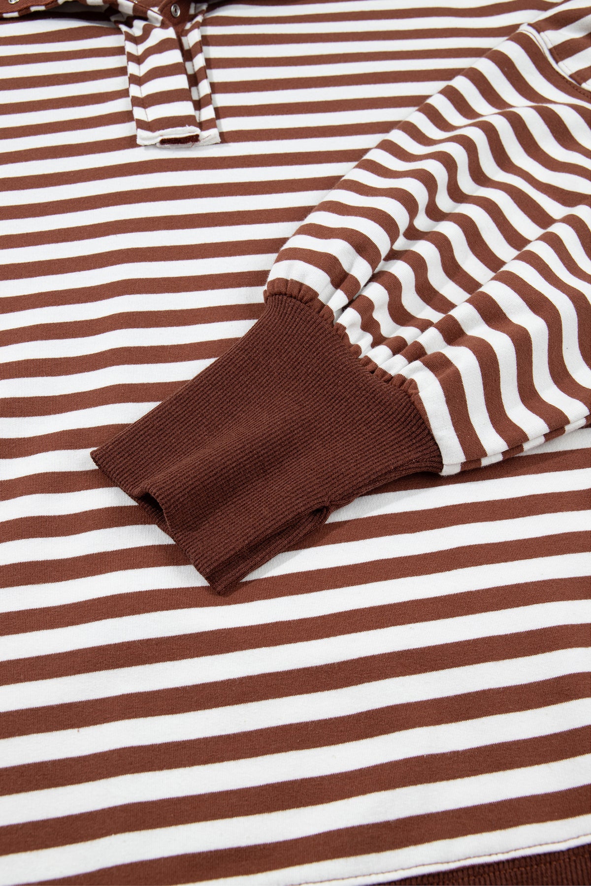 Stripe Color Block Split Hem Pullover Sweatshirt