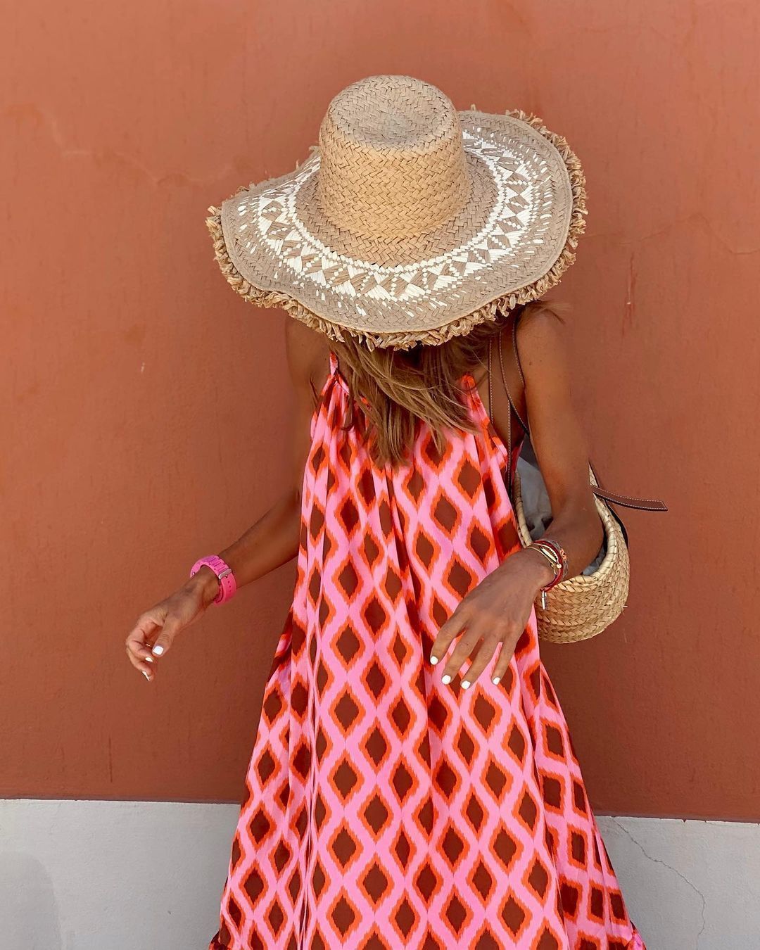 European And American New Strapless Round Neck Backless Retro Bohemian Dress