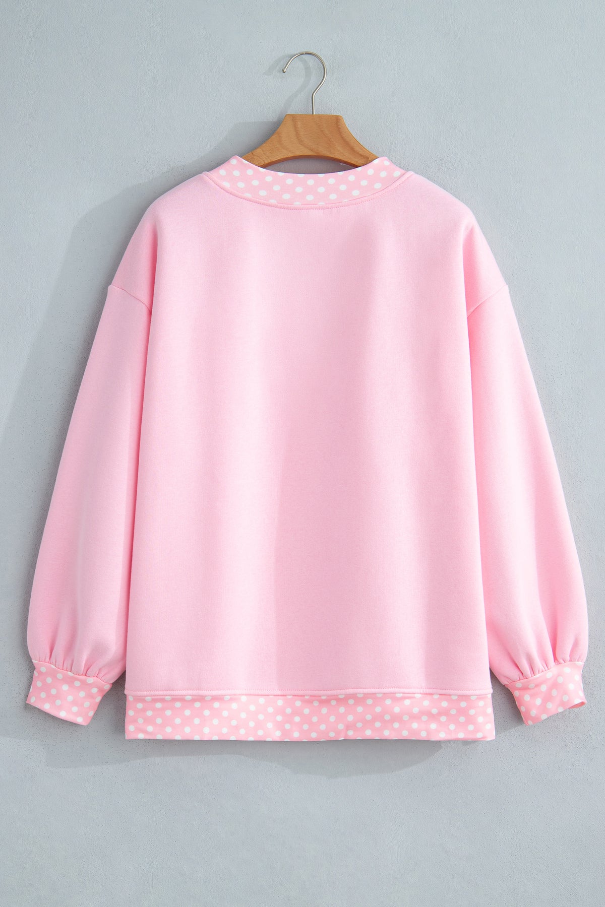 Colorblock Polka Dot Oversized Sweatshirt