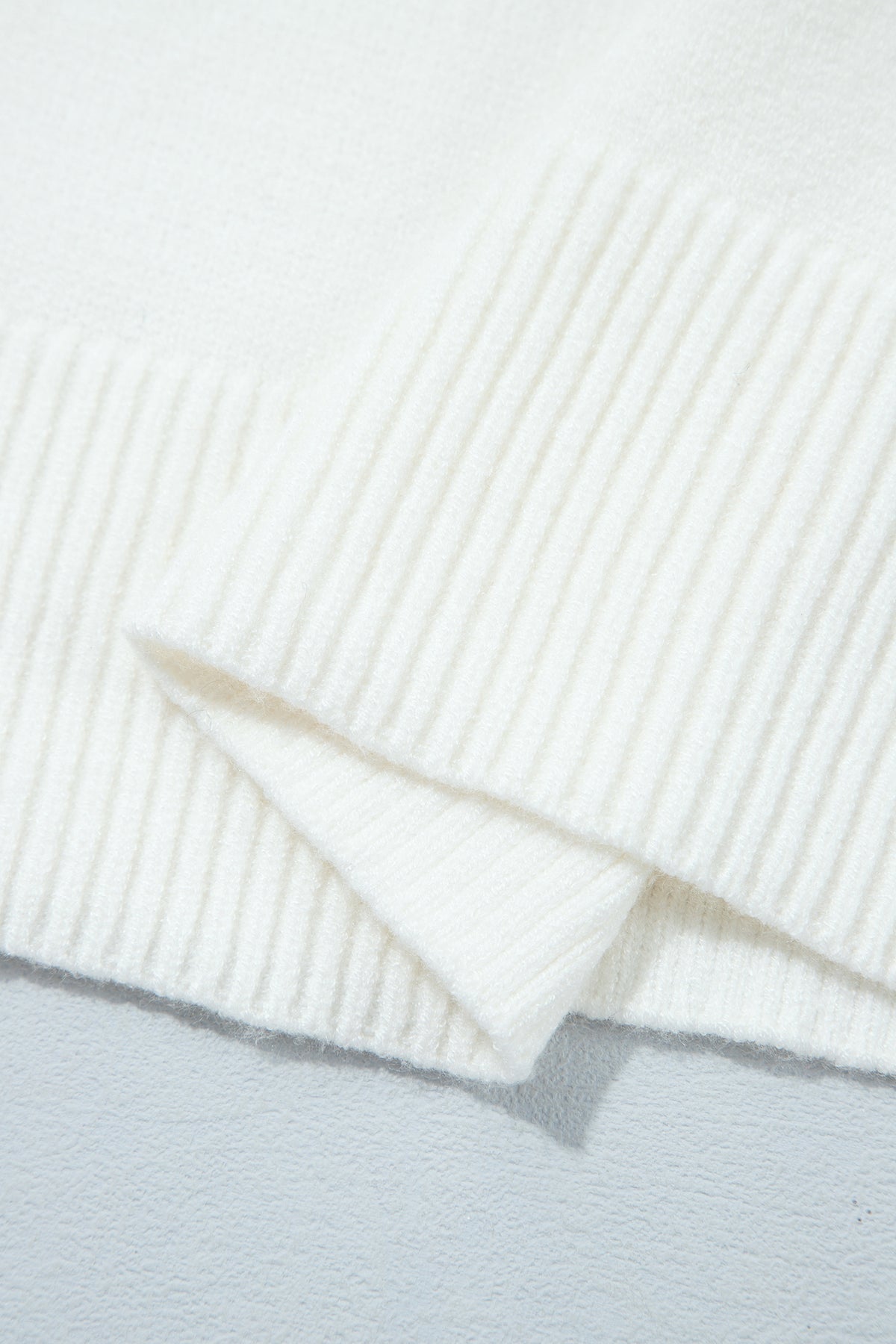 White Cozy Dog Print Relaxed Sweater