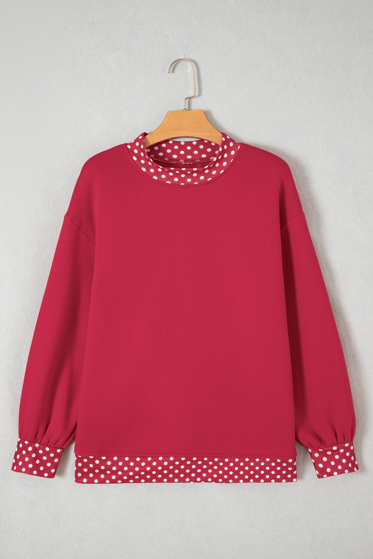 Colorblock Polka Dot Oversized Sweatshirt