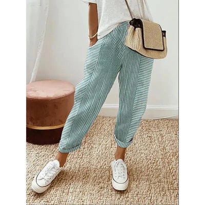 Women's Jacquard Stripe Loose Pants